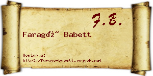 Faragó Babett névjegykártya