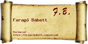 Faragó Babett névjegykártya